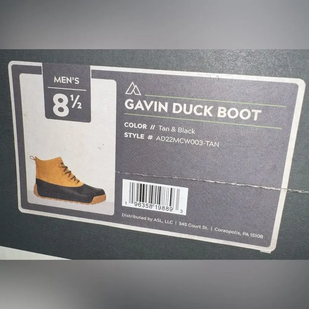Alpine Mens Full grain leather Tan Gavin Duck Boot Size 8.5 AD22MCW003-TAN - NEW